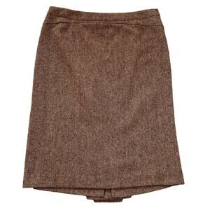 ETRO Milano Wool Tweed Pencil Skirt Italy 46 / US 10 Vintage Style Pleated Back